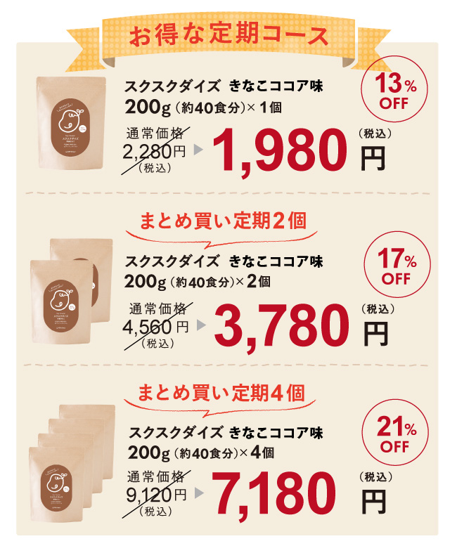 スクスクダイズ きなこココア味 定期コース
